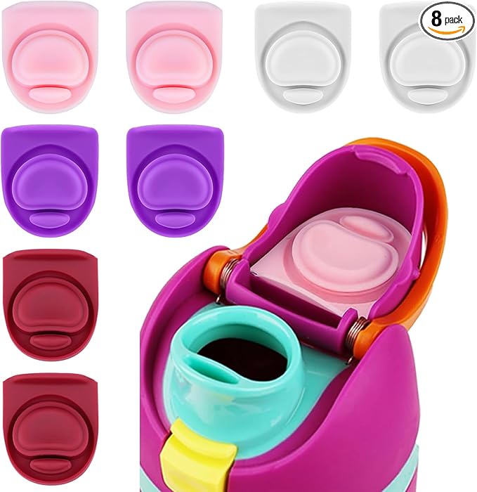 8 Pcs Replacement Rubber Seal Stopper Compatible with Owala FreeSip 32oz,Bottle Top Gasket Lid for Owala 16/19/24/32/40oz Seal Mouth Cap Silicone Stopper Parts Insert Accessories（4 colors 4
