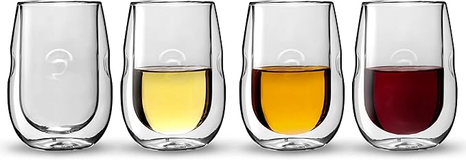 Ozeri Moderna Artisan Series Double Wall Insulated 10 oz Wine Glasses, Set of 8