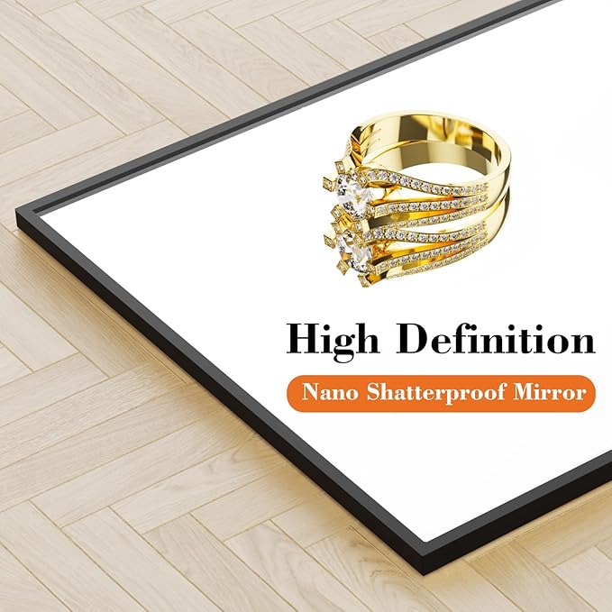 NEWBULIG Full Length Mirror, Upgraded Body Wall Mirrors with Shatter-Proof Glass, Floor Standing Mirror, Home Wall Decor