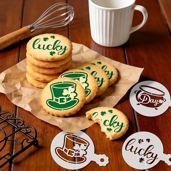 JULBEAR Holiday Cookie Stencils Set, 36 Reusable Templates Versatile Holiday Baking Stencils for Valentine's, St Patrick's Easter DIY Baking and Decorating