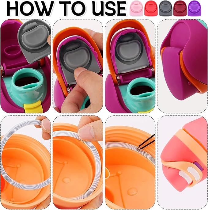 5 Sets Replacement Seal Gasket Stoppers for Owala Freesip 16oz 32oz Cap Mouth,Silicone O Sealing Ring Parts Water Bottle Top Lid Accessories for Owala Freesip 16/19/24/32/40oz（5 colors 2