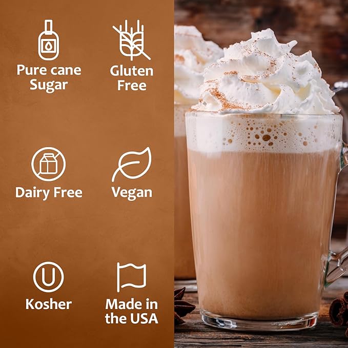 Syruvia Coffee Syrup, Caramel Pecan Flavored Syrup for Drinks, Lattes, and Desserts – 25.4 fl oz, With Pump