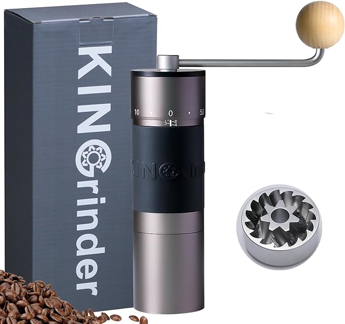 【Famous KOL Recommended】KINGrinder K6 Manual Hand Coffee Grinder with Straight Handle for French Press, Drip, Espresso with Assembly Consistency Stainless Steel Conical Burr Mill, 25-35g Capacity