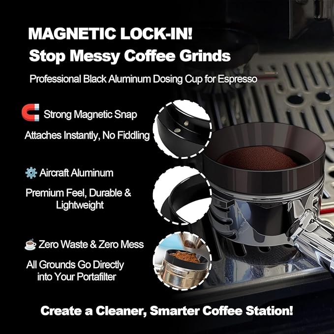 Espresso Accessories 51mm Spring Loaded Tamper Kit, 5-Piece Set with Needle Distributor WDT Tool, Dosing Funnel & Tamping Mat for 51mm Portafilter Espresso Machines (51mm)
