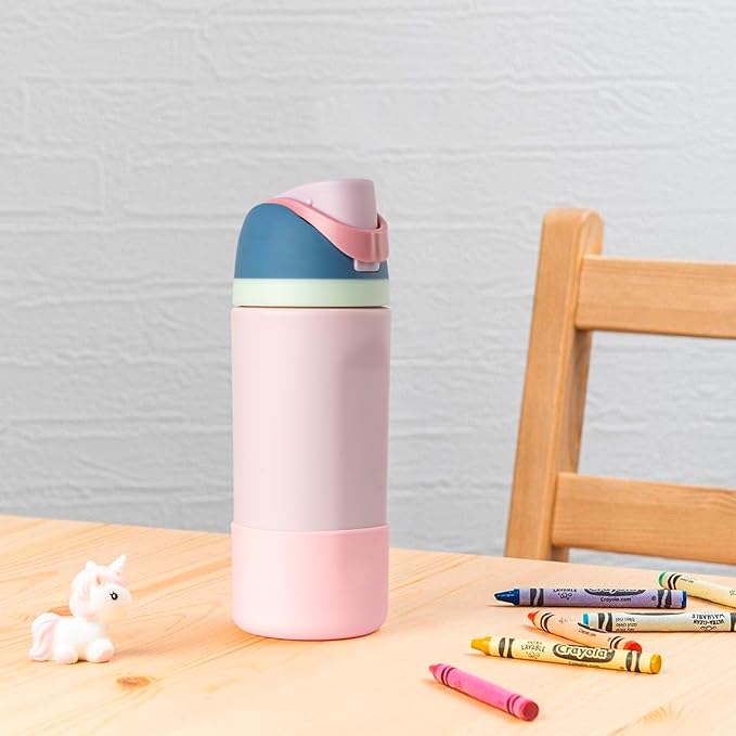 Silicone Boot for Owala 14/16 oz Water Bottle, Anti-Slip Protective Sleeve for Owala 12 oz Kids Tumbler, Boot Bottom Base fit Flip 14 oz Insulated Stainless-Steel Water Bottle (Glitter Pink)