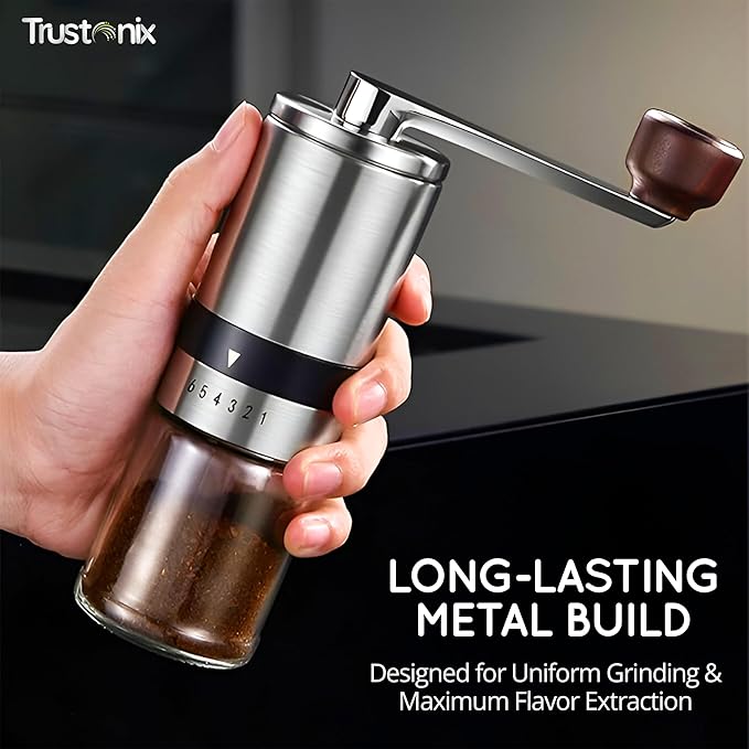 Portable Hand Coffee Grinder | Portable Coffee Grinder for Travel | Cocoa Beans Grinder | Portable & Compact Design | Smooth Grinding | Easy To Use | Higher Efficiency | Powerful & Stable
