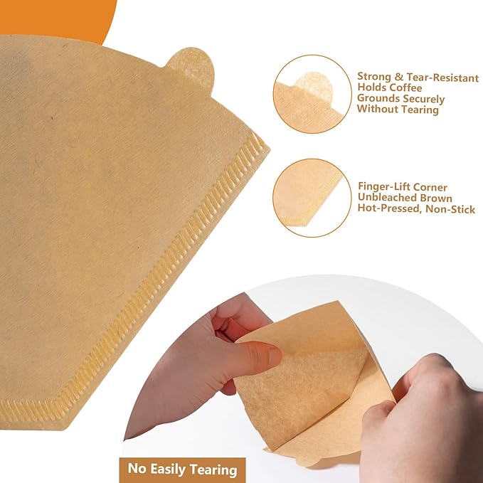 120 Count Cone Coffee Filters Compatible with Cuisinart, Replacement Paper Coffee Filters 12 Cup, No Blowout, Disposable, Unbleached Paper Filter, Easy to Clean, Perfect for Drip Coffeemaker