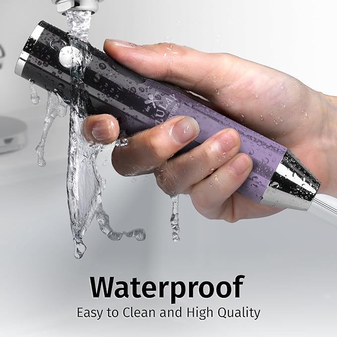 Zulay Kitchen Rechargeable Milk Frother Handheld Lux - Powerful 2-Speed Motor, Waterproof, 2000mAh Battery - Drink Mixer for Latte, Cappuccino, Matcha & Protein Powder - Black Purple