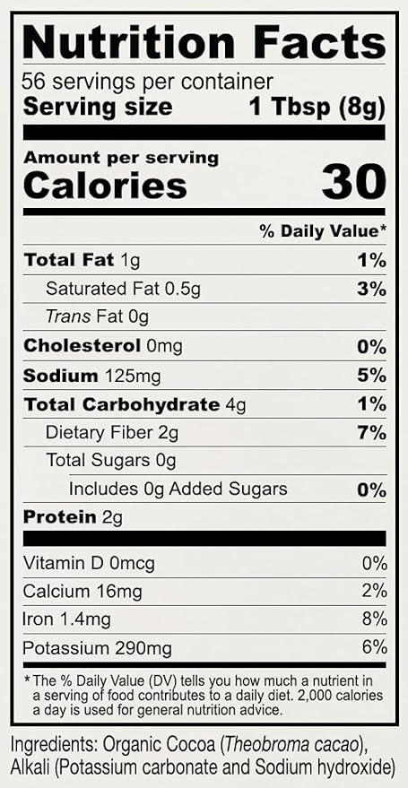 Anthony's Organic Black Cocoa Powder, 1 lb, Unsweetened, Dutch Processed, Gluten Free, Non GMO (Pack of 2)