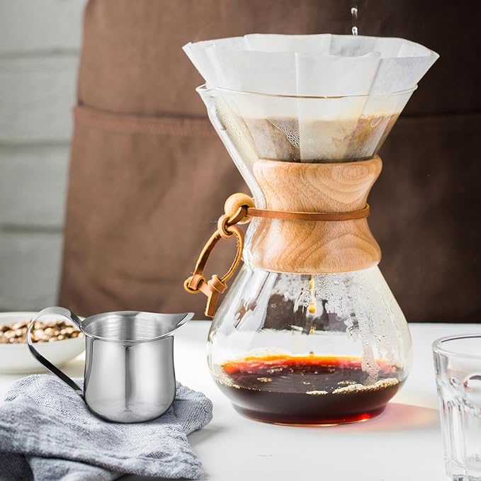Stainless Steel Espresso Pitcher 50Ml Small Milk Frothing Cup with Scale Design Metal Cream Frothing Jug for Coffee Latte Art 4Pcs Set Household Use