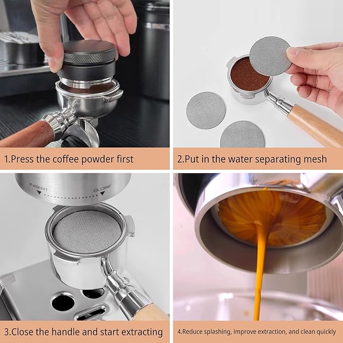 2 Pcs 58.5 mm Puck Screen, 1.7mm Thickness 150μm Stainless Steel Espresso Filter Screen for Espresso Portafilter Filter Basket (58.5 mm,150 micron)