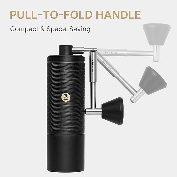 Timemore C5 PRO Manual Coffee Grinder - 42mm Stainless Steel Burr, 48 Adjustable Settings, Hand Coffee Grinder with Fordable Handle, All Metal, Portable for Home, Office & Outdoor, 30g Capacity, Black