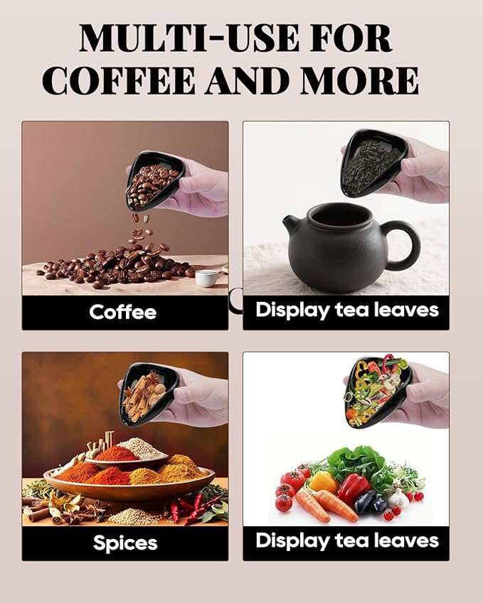 Coffee Dosing Cup, Ceramic Coffee Bean Dosing Cup for Espresso Tray for Beans, Barista Tool for Home, kitchen - Black