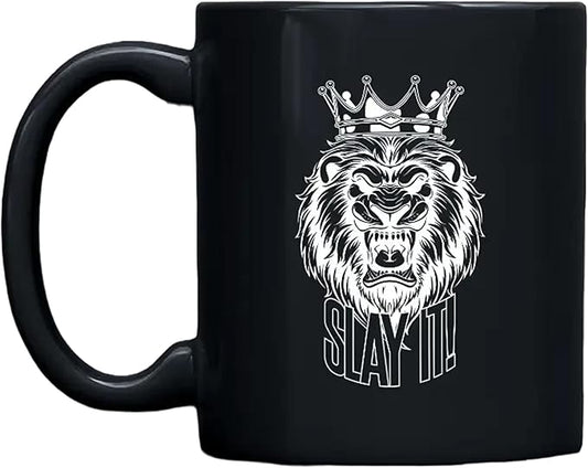 THE CEO Stylish Coffee Mug for Coffee Lovers - Premium Boss Mug with Gloss Finish - Premium Ceramic, Microwave Safe, 11oz Gift Mug - Slay It Mug (Black)