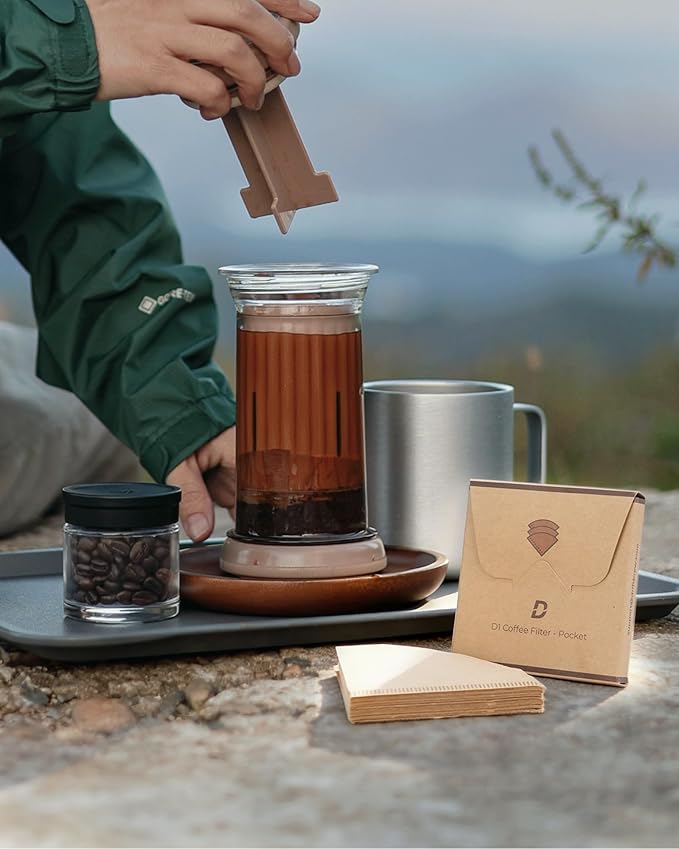 DriftBrew D1 Coffee Filters-Pocket 100ct, Compostable, Disposable Coffee Filters Fits D1 All-in-One Coffee Press