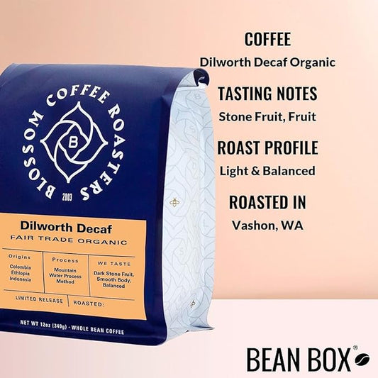 Dilworth Decaf Organic - Roasted by Blossom Coffee Roasters - Freshly Ground Coffee - 2 Pound Bag