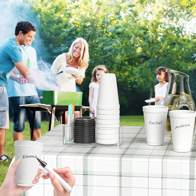 Coffee Cup Holder for Countertop - Clear Acrylic Coffee Bar Accessories 2 Cup Organizer Station Organizer Farmhouse Table Décor