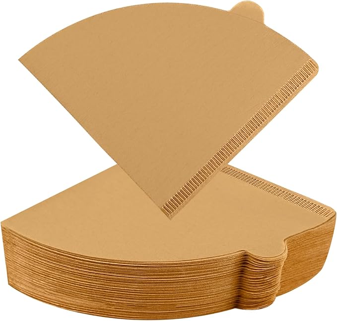 Dingkei 200 Count Cone Coffee Filters Size 02, Coffee Filters 2 Cone Paper, Pour Over Filters Compatible with V60 Dripper and Drip Coffee Maker, Unbleached Natural Brown