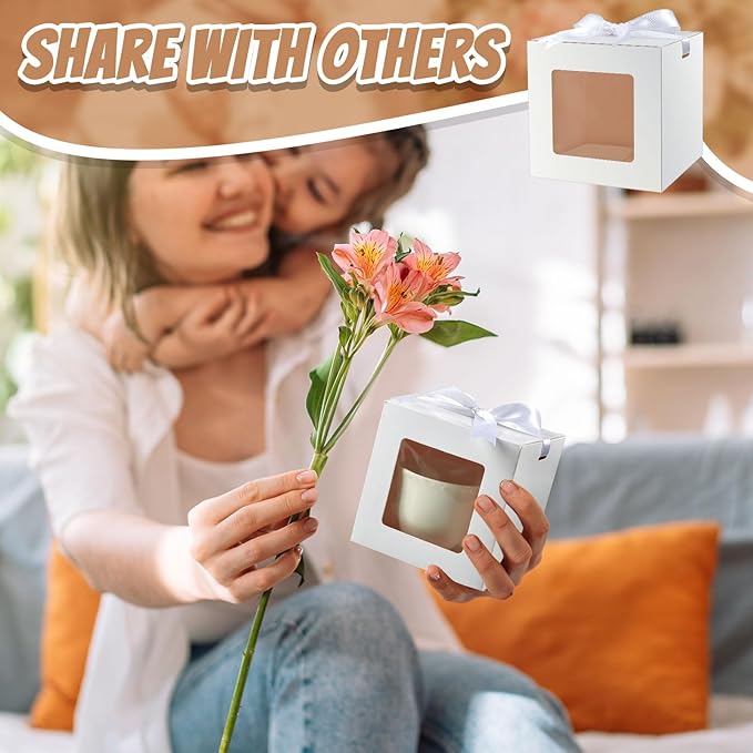 Yeaqee 100 Pcs Sublimation Mug Boxes for Gift Coffee Mug Boxes Bulk Transparent Gift for 11oz 12oz 15oz Blanks Cups Baby Shower Wedding Party Favor