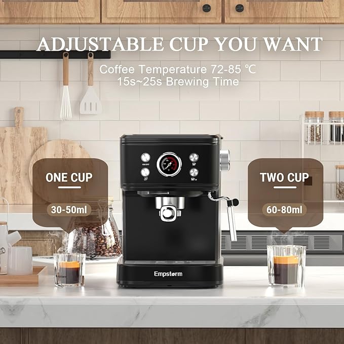 Espresso Machine 20 Bar with Steam Milk Frother, Espresso maker Compatible for NS Original Capsules 2 IN 1 expresso maker, Professional Cappuccino Expresso Machine for Home and Office