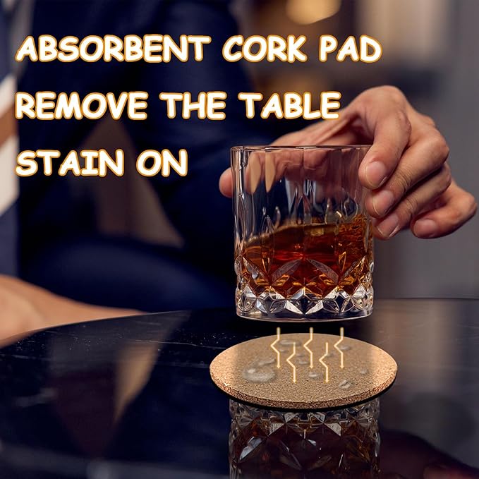 24 Pcs Cork Coasters for Drinks, Bulk Blank Coasters DIY Crafts, Non-Slip, Heat-Resistant, Absorbent and Reusable Coffee Coaster for Home Tabletop Decoration (24 Pcs)