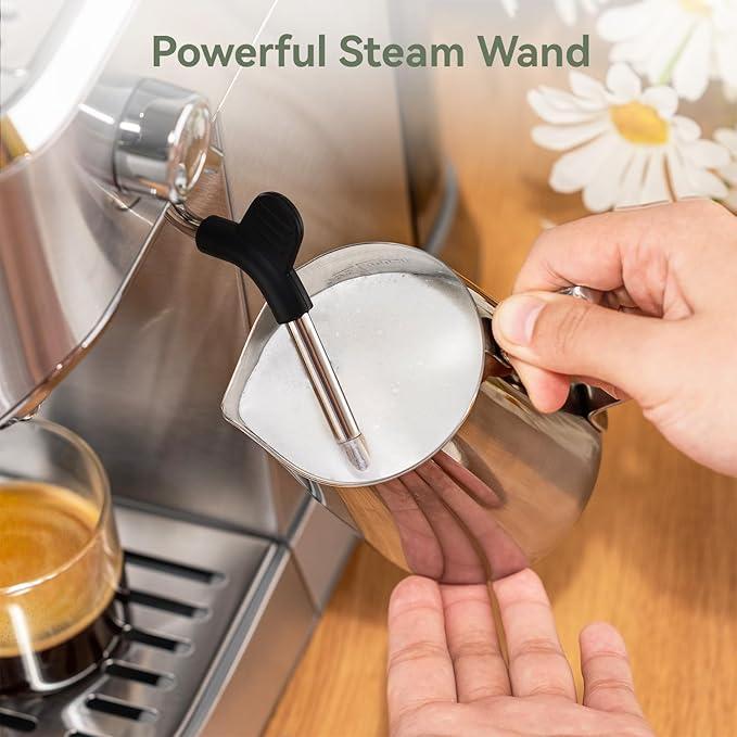 Gevi Espresso Machine 20 Bar with Portafilter for Nespresso Original Capsules and Coffee Powder, Professional Espresso Maker with Milk Frother for Cappuccino, Latte, Compact Espresso Coffee Machine
