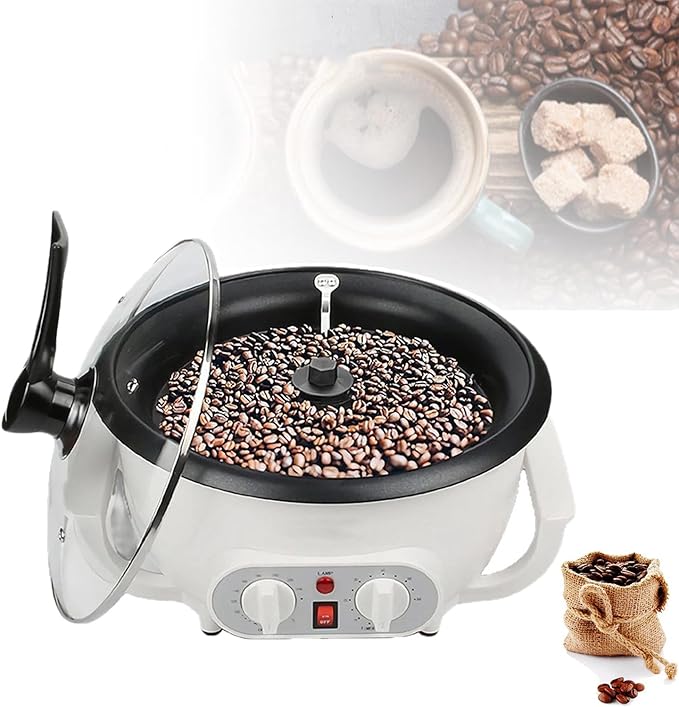 Coffee Roaster Machine for Home Use,1200W 750g Upgrade Household Electric Coffee Bean Roaster with Thermometer,Timer + Temperature Adjustment,Non-stick Pot,for Grain Drying 110V