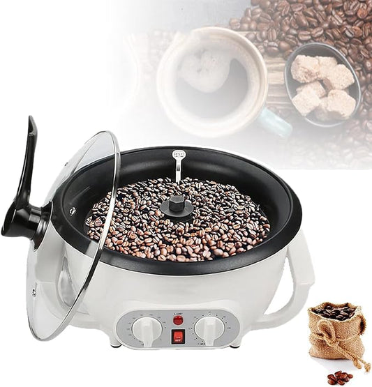 Coffee Roaster Machine for Home Use,1200W 750g Upgrade Household Electric Coffee Bean Roaster with Thermometer,Timer + Temperature Adjustment,Non-stick Pot,for Grain Drying 110V
