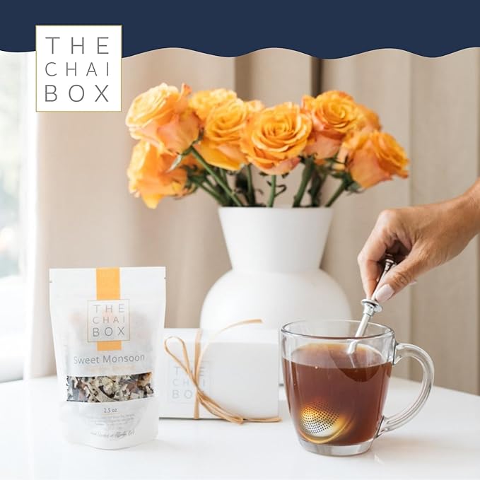 The Chai Box Loose Leaf Mango Tea - Featured in Oprah's Favorite Things | Caffeinated Black Tea with Mango,Coconut, Cinnamon & Clove ( Pack of 1) 2.5 oz | Makes 25 Cups | Small Batch Loose Leaf Tea with Whole, Premium Spices