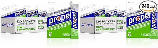 Propel Electrolyte Enhanced Water Drink Mix Powder Packets, Kiwi Strawberry, Zero Calorie & Sugar, Hydration with Electrolytes and Vitamins C & E (120 Packets), (Pack of 2)