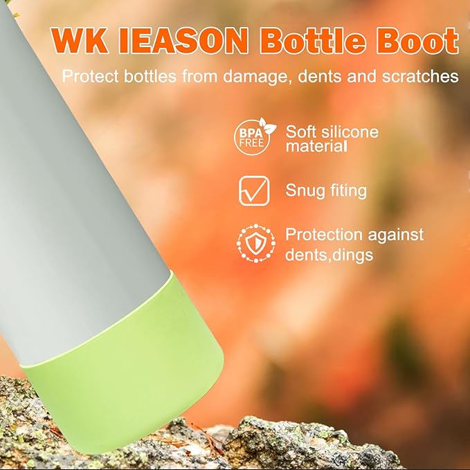 WK IEASON 2Pcs Silicone Boot for Owala Water Bottle, Protective Flask Bottom Cover Base for Owala FreeSip Twist and Flip Flask Water Bottle Accessories-2.83inch Bottom Diameter
