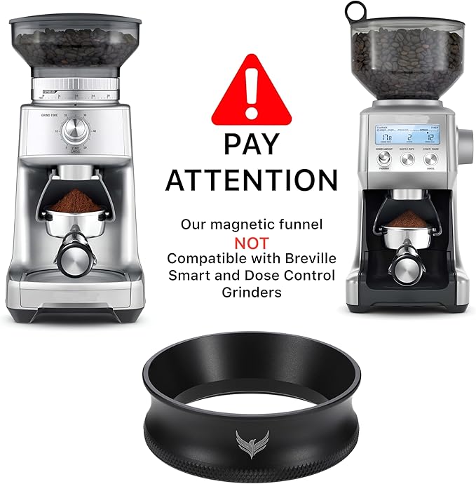 KNODOS Magnetic 54mm Dosing Funnel & Espresso Puck Screen For Breville Espresso Machine Portafilter