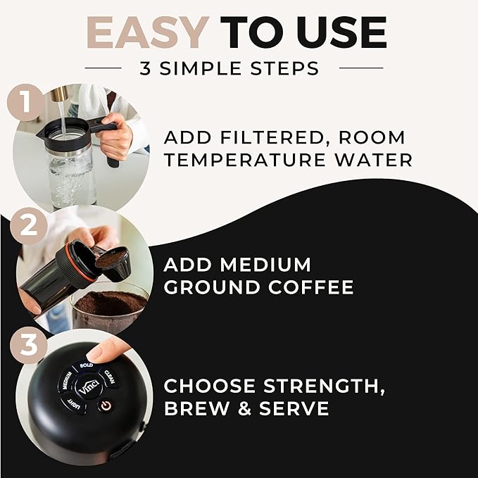 VINCI Express Cold Brew, Electric Cold Brew Coffee Maker in 10 minutes, 3 Brew Strength Settings & Cleaning Cycle, Easy to Use & Clean, Glass Carafe (2.0 Liters / 68 Fl.oz) Capacity