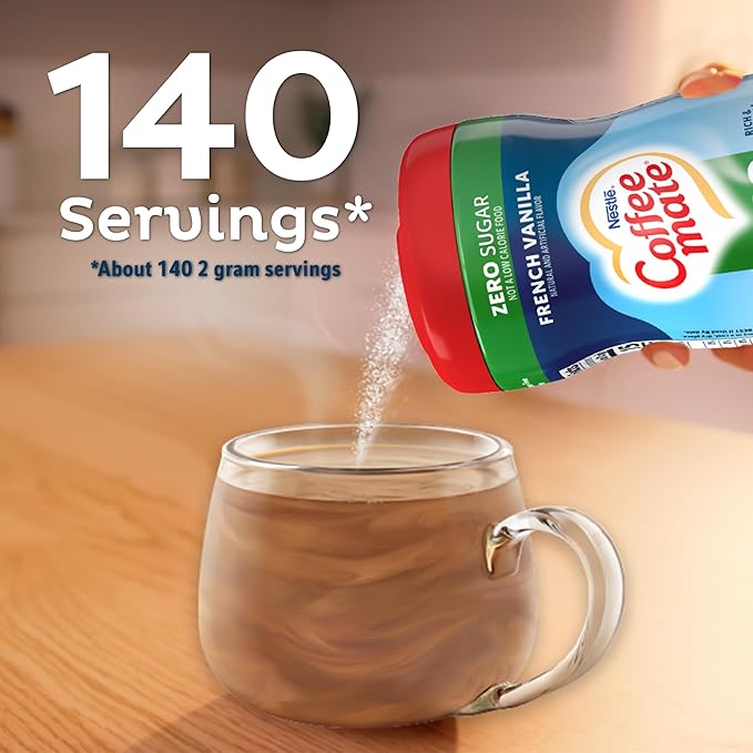 Coffee-mate French Vanilla, Sugar-Free Powdered Coffee Creamer, 10.2-Ounce Units (Pack of 6)