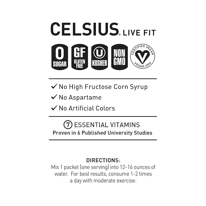 CELSIUS On The Go Strawberry Mango, Sugar Free Energy Drink Mix (14 Sticks per Pack) (Pack of 2)