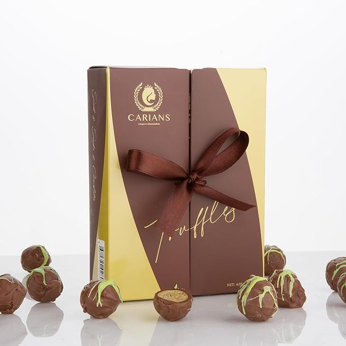 CARIANS Assorted Dubai Chocolate Gourmet Truffles Box, Dubai Chocolate Candy with Pistachio and Kunafa, Box of Candy, Luxury Premium Gourmet, Great for Gift Giving, Holiday, 11 Pc