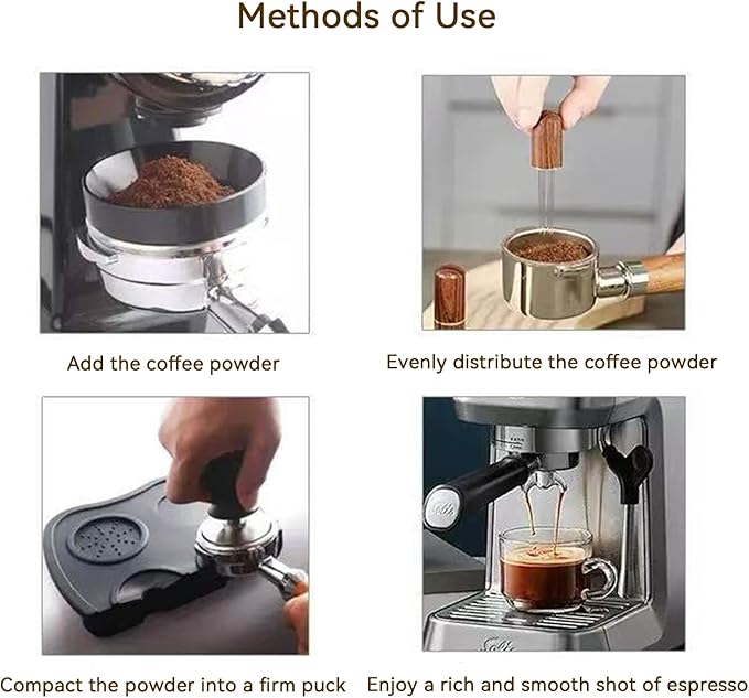 51mm Espresso Tamper Set, Espresso Accessories Kit with Adjustable Spring-Loaded Tamper, Stainless Steel WDT Tool and Magnetic Dosing Funnel for 51 mm Portafilters