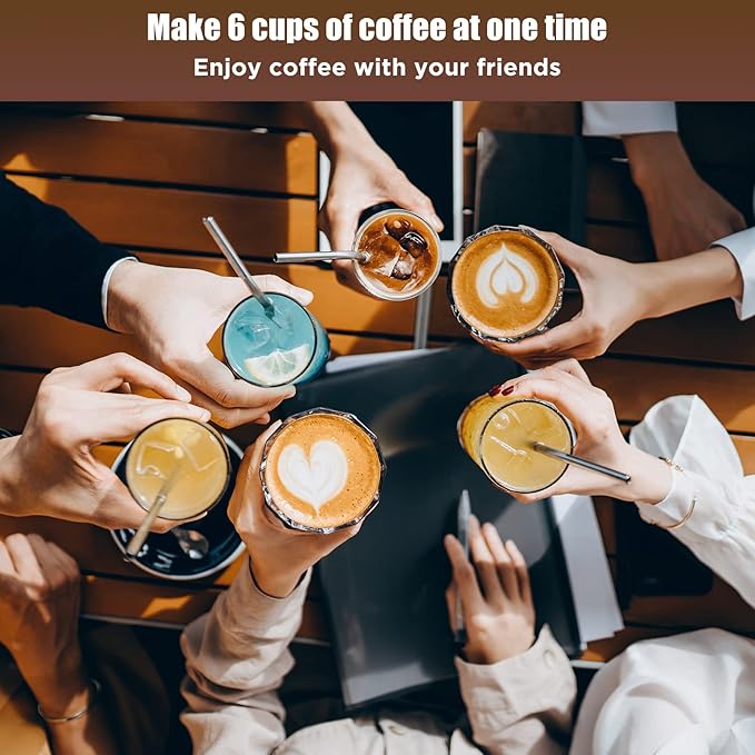 SHANGSKY Coffee Pot Electric Coffe Maker 6 Cup, Espresso Coffee Maker Cafeteras Electricas Italian Coffee Pot Espresso Makers Portable Aluminum Electric Mocha Pots (Wooden Handle,US 3-pin Plug)