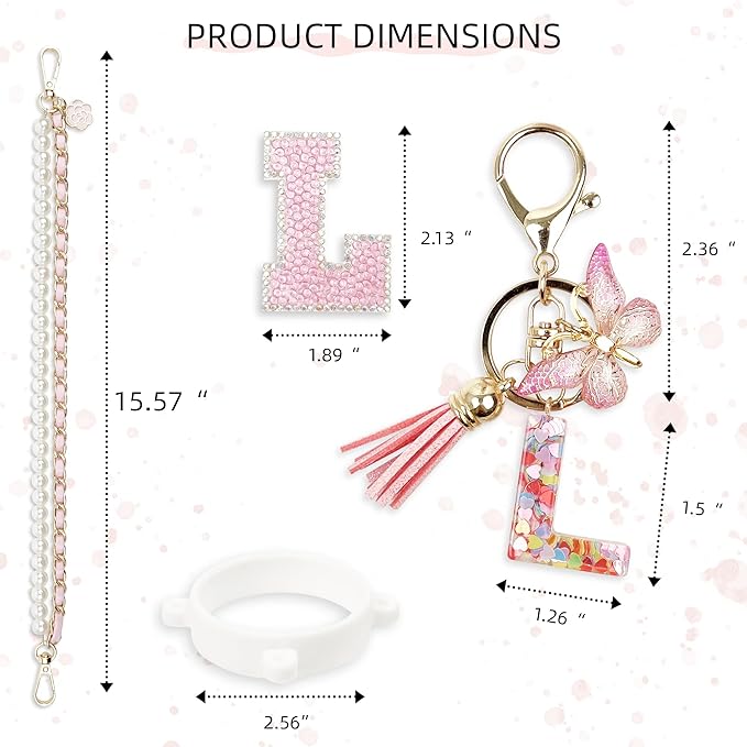 Letter Handle Strap Accessories with Cute Initial Charm Compatible with Owala Water Bottle 24oz 32oz 40oz Owala Kids