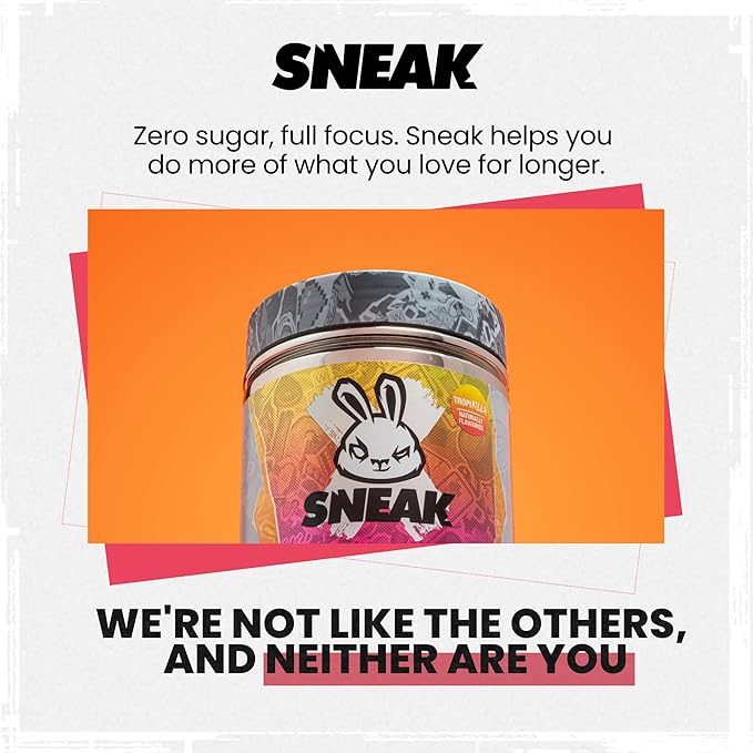 SNEAK Energy Drink Powder | Tropikilla | No Sugar. No Nasties. Just Natural Caffeine, Focus-Boosting Nootropics | 40 Servings