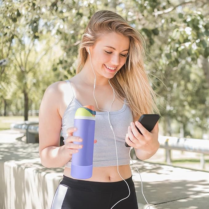 2PCS Silicone Water Bottle Boot, Compatible with Owala 24oz 32oz 40oz, Protective Anti-Scratch & Anti-Dent No Noise Sleeve Cover for FreeSip/Twist/Flip Water Bottles (Retro Boardwalk, 40oz)