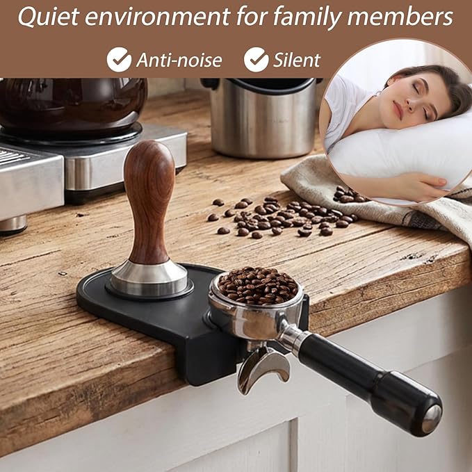 Espresso Tamping Mat, Food Grade Silicone Coffee Tamper Mat 5.5 x 4.9 Inch, Heat Resistant Waterproof Tamping Station For Espresso Machine Accessories, Barista Tools And Countertop Protection