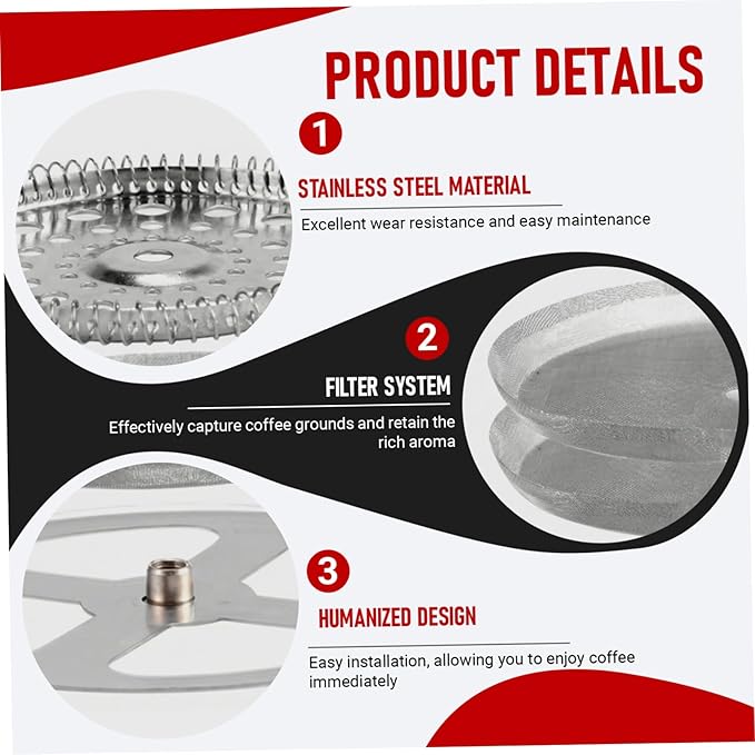 1 Set Frenchs Press Filter, Reusable Stainless Steel Mesh Frenchs Press Filters Replacements for Coffee Squeezer Filters Screen