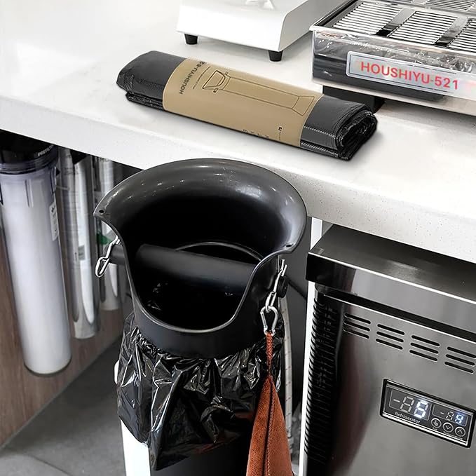 Trash Bags Large for Espresso Coffee Grounds Standing Knock Box 17L Commercial Garbage Bags for Floor Knock Box Coffee Shop Essentials 13.7''X35.8'',2 Roll/50 pcs