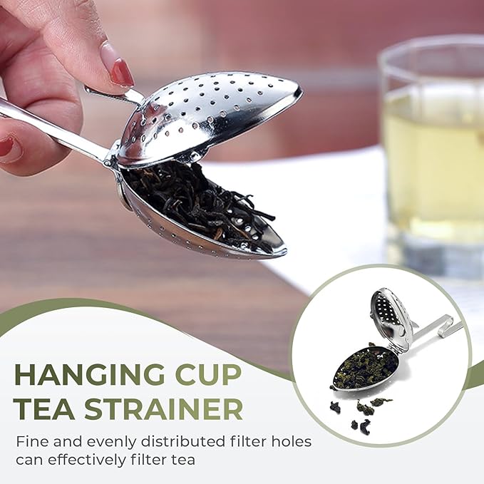 Stainless Steel Tea Diffuser,2025 New Tea Strainer Tea Infuser for Loose Leaf Tea,Creative Tea Spoon With Handle,Fine Holes Tea Interval Filter,Tea Holder Steeper for Tea Accessories (Silver B)
