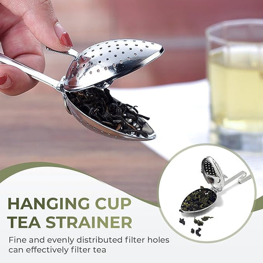 Stainless Steel Tea Diffuser,2025 New Tea Strainer Tea Infuser for Loose Leaf Tea,Creative Tea Spoon With Handle,Fine Holes Tea Interval Filter,Tea Holder Steeper for Tea Accessories (Gold A+Silver A)