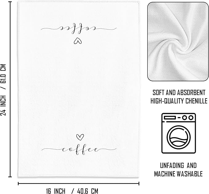 Coffee Decor Kitchen Towels - Bar Dish Towels, Gifts for Coffee Lovers, 1624 Inches