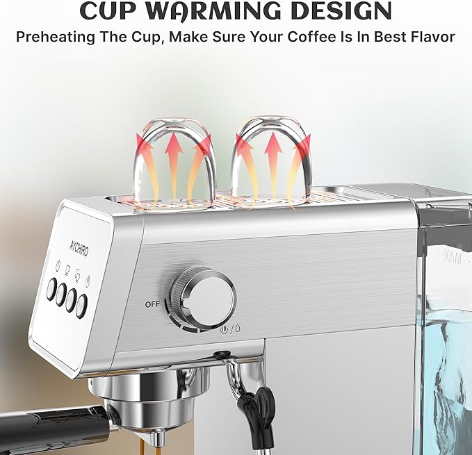 20 Bar Espresso Machine, Professional Espresso Machine with Milk Frother, Compact Espresso Maker for Cappuccino and Latte, Removable Water Tank and Drip Tray