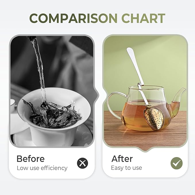 Stainless Steel Tea Diffuser,2025 New Tea Strainer Tea Infuser for Loose Leaf Tea,Creative Tea Spoon With Handle,Fine Holes Tea Interval Filter,Tea Holder Steeper for Tea Accessories (Gold B+Silver B)