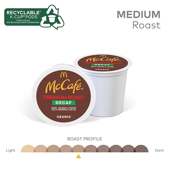 McCafe Keurig Single Serve K-Cup Pods, Premium Roast Decaf, 32 Count